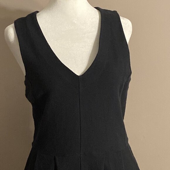 Madewell Textured & Thread Ribbed Jumpsuit Black Sleeveless Pockets Wms Sz S - Picture 13 of 16